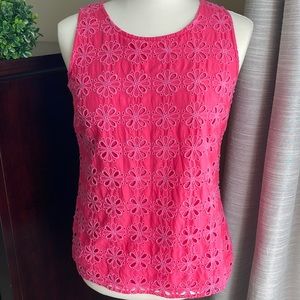 Boden Pink Laser-cut Floral Blouse 4